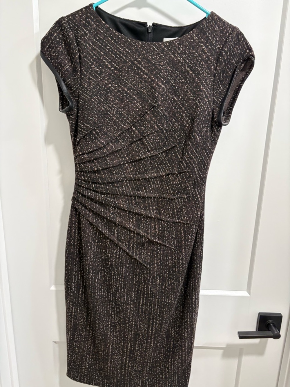 Cache Black Dress with Subtle Metallic Speckle